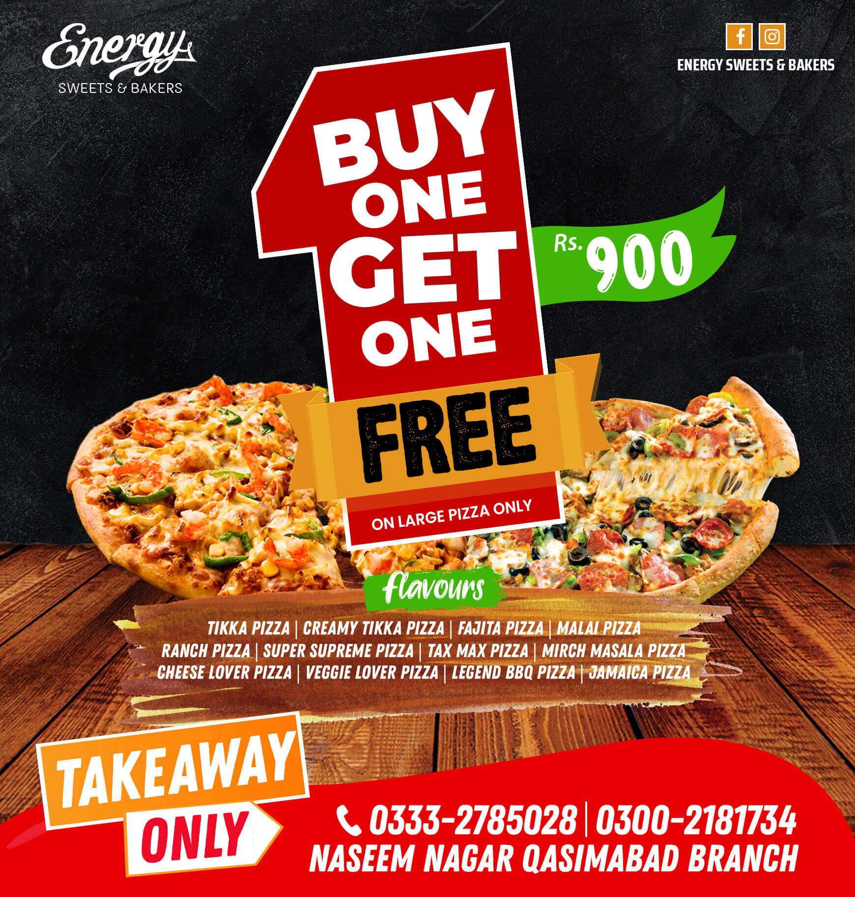 Energy Sweets Pizza Deal